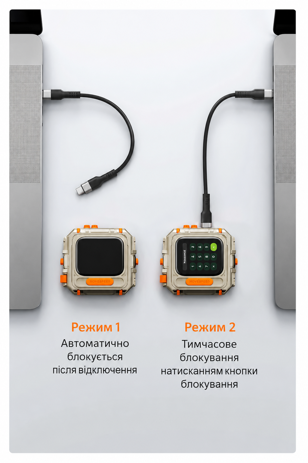MOVESPEED GD10 портативний SSD 1050 МБ/с із сенсорним екраном та паролем - Зображення 2