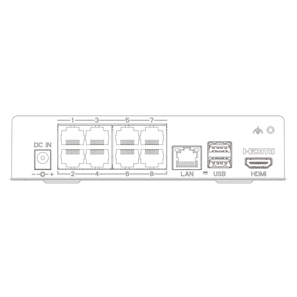 IP-відеореєстратор 8-канальний 8Mp TVT TD-3008H1-8P-A1L (64-64) з 8 портами PoE