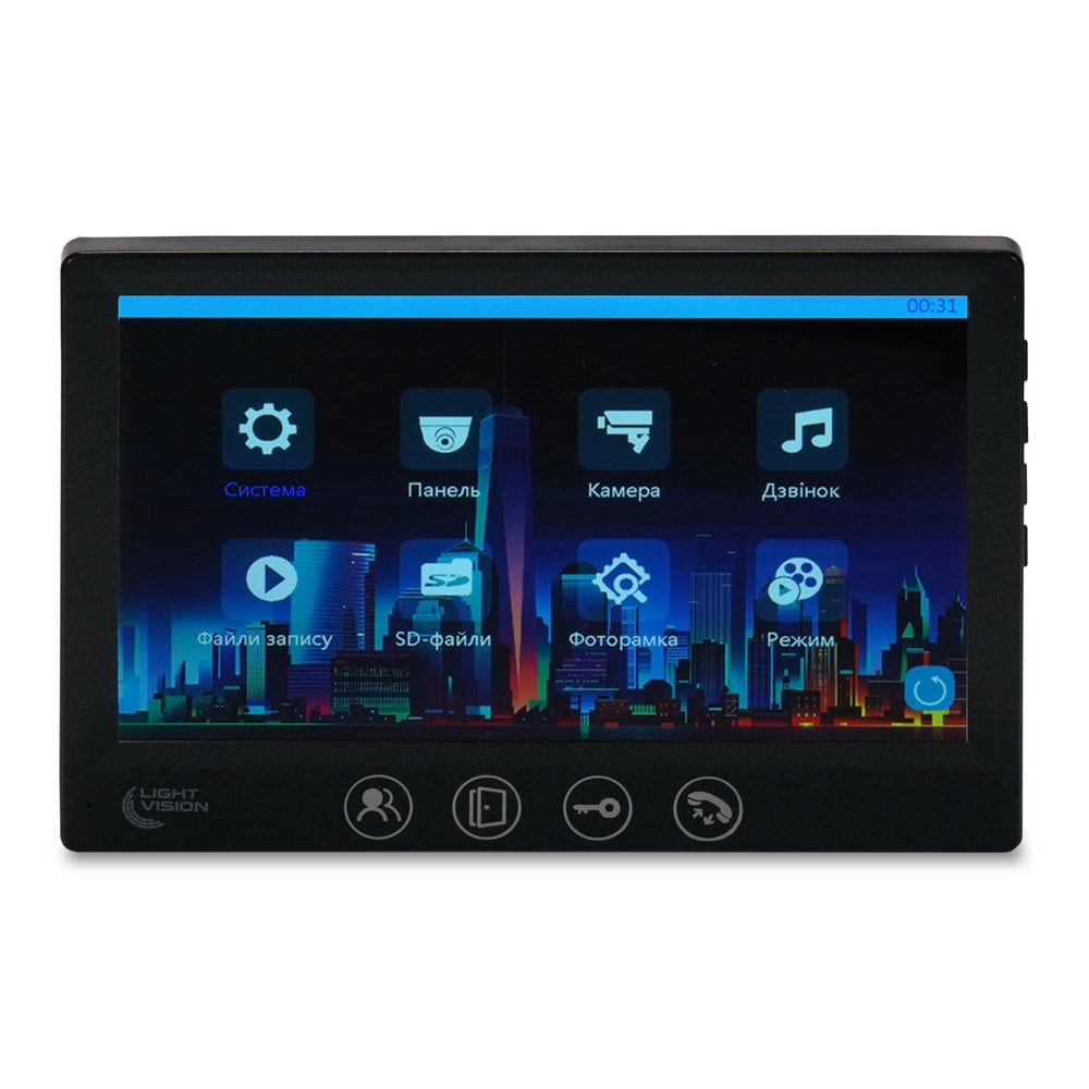 Відеодомофон 7" Light Vision AMSTERDAM FHD Black