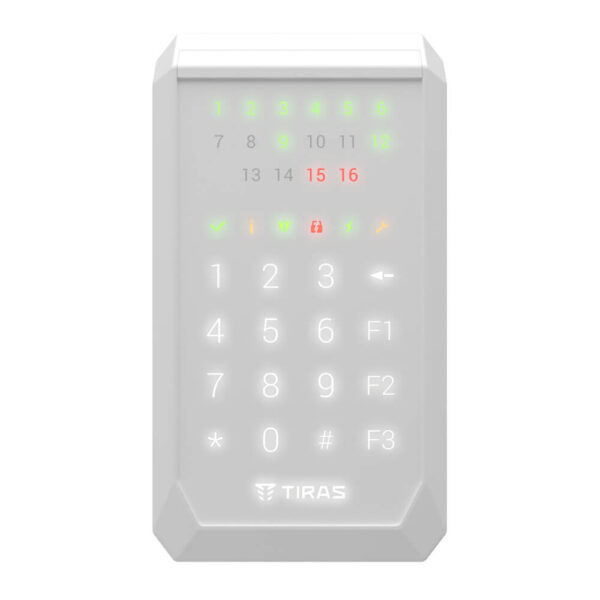 Клавіатура Tiras K-PAD16 White на 16 індикаторів зон