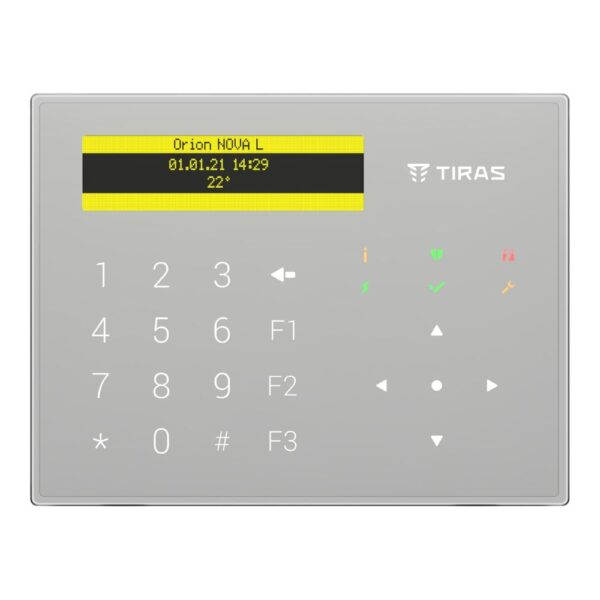 Клавіатура Tiras K-GLCD+ White з OLED-дисплеєм та зчитувачем NFC/Mifare
