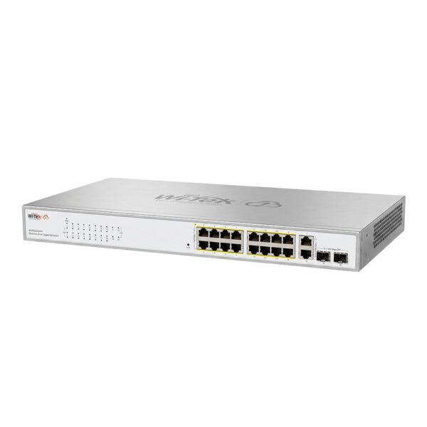 PoE-комутатор 20-портовий керований Wi-Tek WI-PCES320GFH гігабітний 16x1000Mbps PoE+, 2x1000Mbps Uplink, 2xSFP, 130W, Cloud, ONVIF