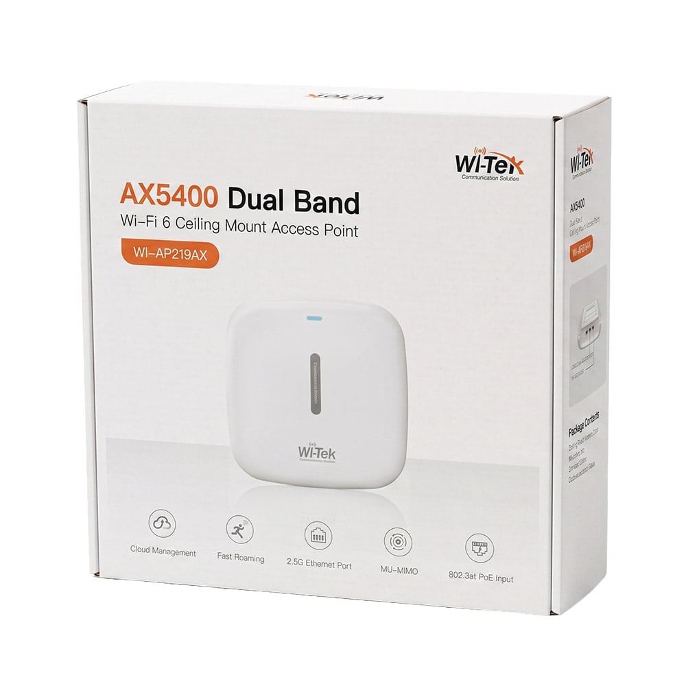 Точка доступу WiFi 6 2.5G Wi-Tek WI-AP219AX V2 дводіапазонна