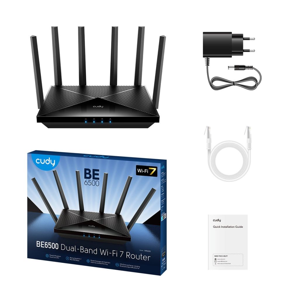 WiFi 7 Mesh-маршрутизатор 2.5G Cudy WR6500H дводіапазонний BE6500