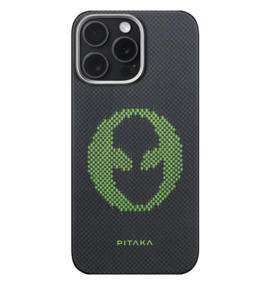 Чохол-накладка Apple iPhone 16 Pro Max Pitaka Tactile Woven Case Aries Alien Black (KI1601ALP)