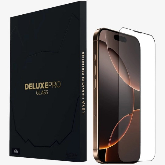 Захисне скло Apple iPhone 17/16 Pro iLera DeLuxe Original Glass Black (iLFCDL16PR)